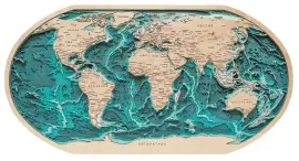 Карта деревянная многослойная "Карта мира №3" на заказ